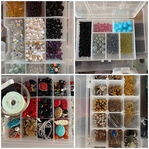Lot of beads, pendants and miscellaneous jewelry making supplies